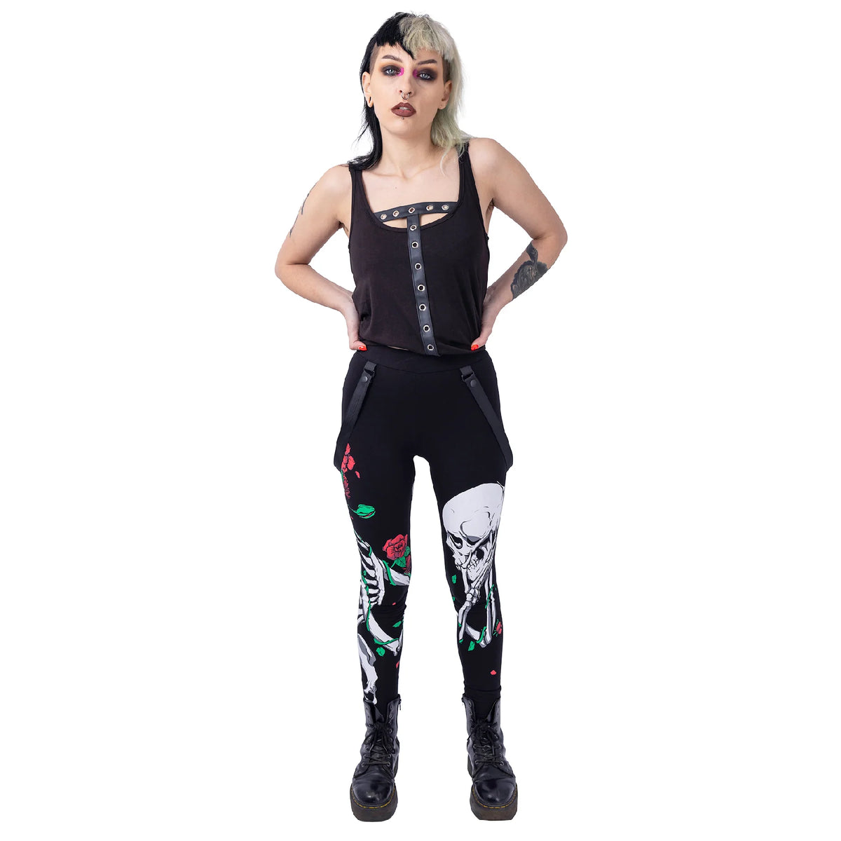 POIZEN HEARTLESS GARDEN SKULL LEGGINGS