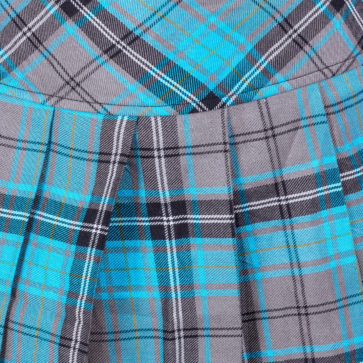 POIZEN HEARTLESS ZORYA TURQUOISE CHECK SKIRT