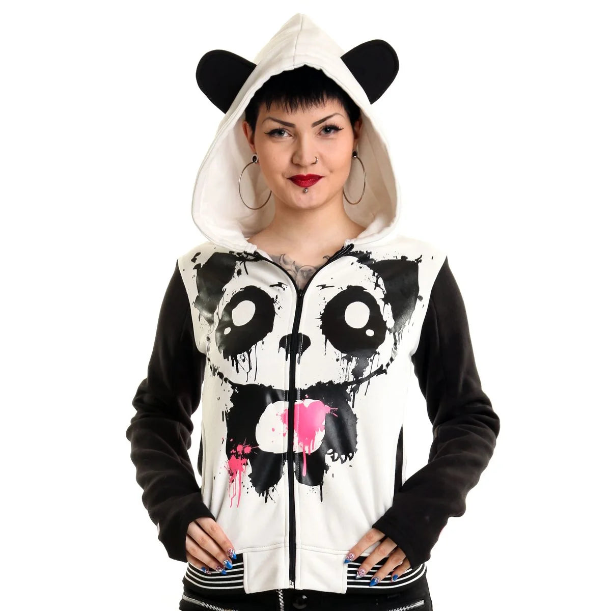 POIZEN KILLER PANDA MASE WHITE BLACK HOODIE