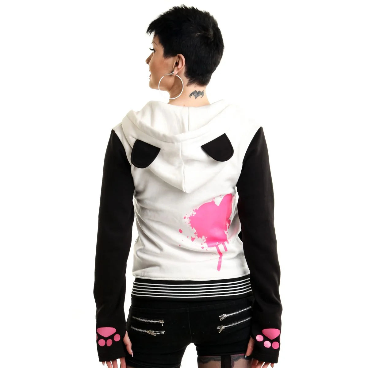 POIZEN KILLER PANDA MASE WHITE BLACK HOODIE