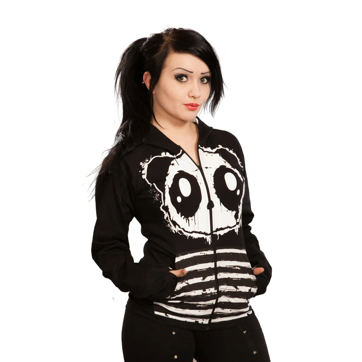 POIZEN KILLER PANDA RAW BLACK HOODIE