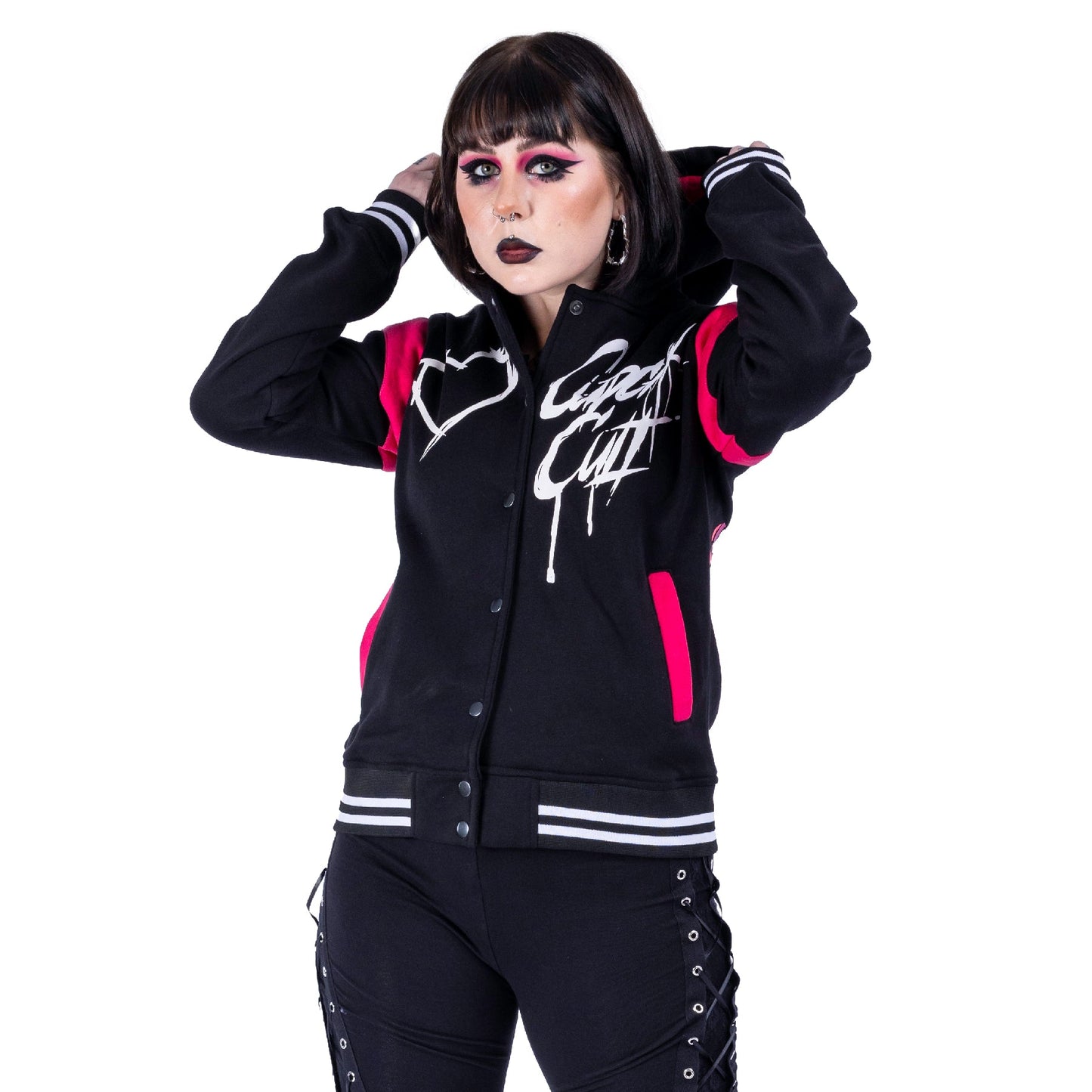 POIZEN HEARTLESS CUPCAKE SAD BUT CUTE VARSITY BLACK