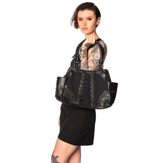 BANNED ALTERNATIVE ANNABEL LEE BLACK TRAPEZE BAG BG34034