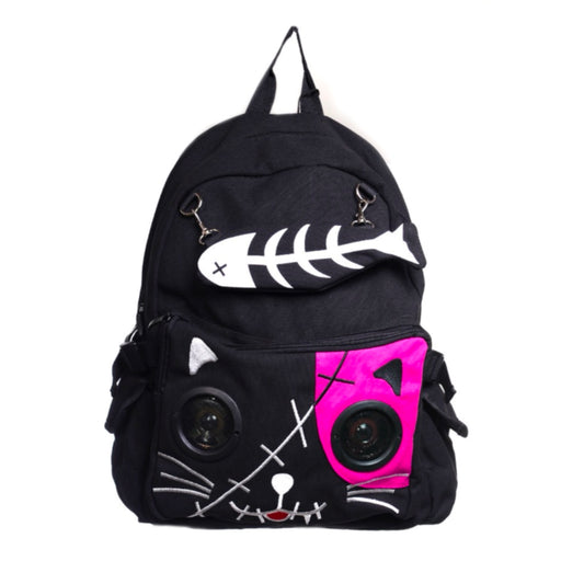 BANNED KITTY SPEAKER BACKPACK BLACK/PINK BBN728