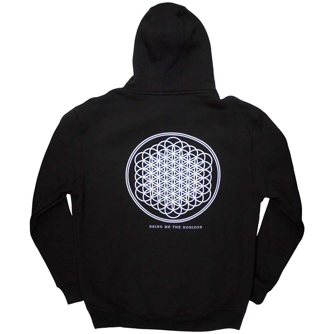 Bring Me The Horizon Unisex Pullover Hoodie: Flower of Life (Black) (Back Print)