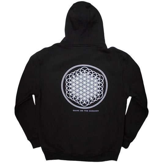 Bring Me The Horizon Unisex Pullover Hoodie: Flower of Life (Black) (Back Print)