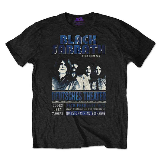 Black Sabbath Unisex T-Shirt: Deutsches '73 (Black)