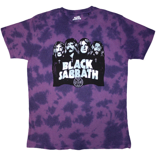 Black Sabbath Unisex T-Shirt: Band & Logo (Purple) (Wash Collection)