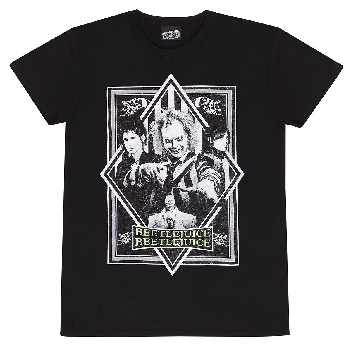 BEETLEJUICE 2 - BLACK & WHITE POSTER BLACK T-SHIRT