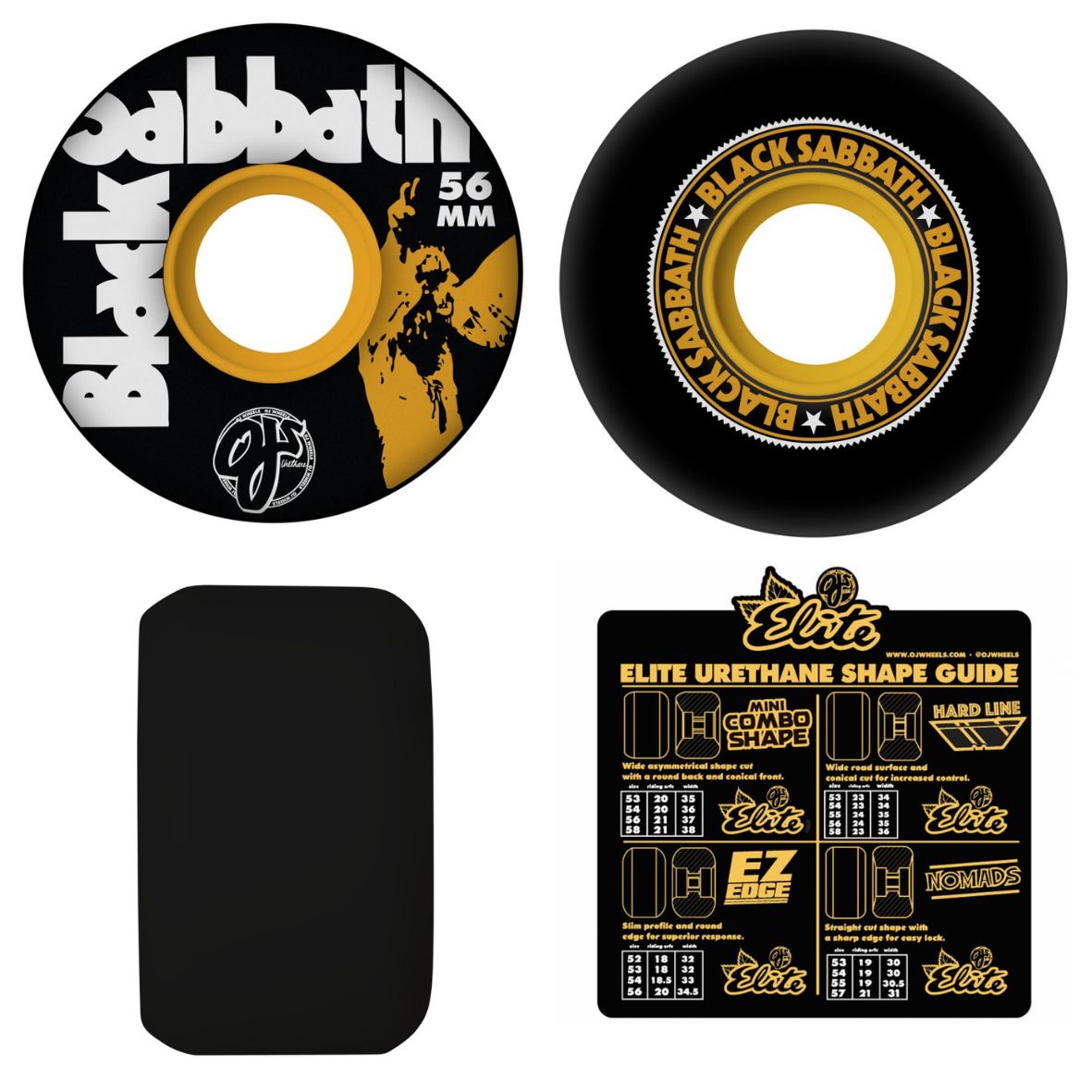 OJ Skateboard Wheels Black Sabbath Super Juice Volume 4  Soft 78a Black 56mm