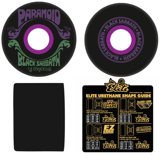 OJ Skateboard Wheels Black Sabbath Super Juice Paranoid Soft 78a Black 60mm