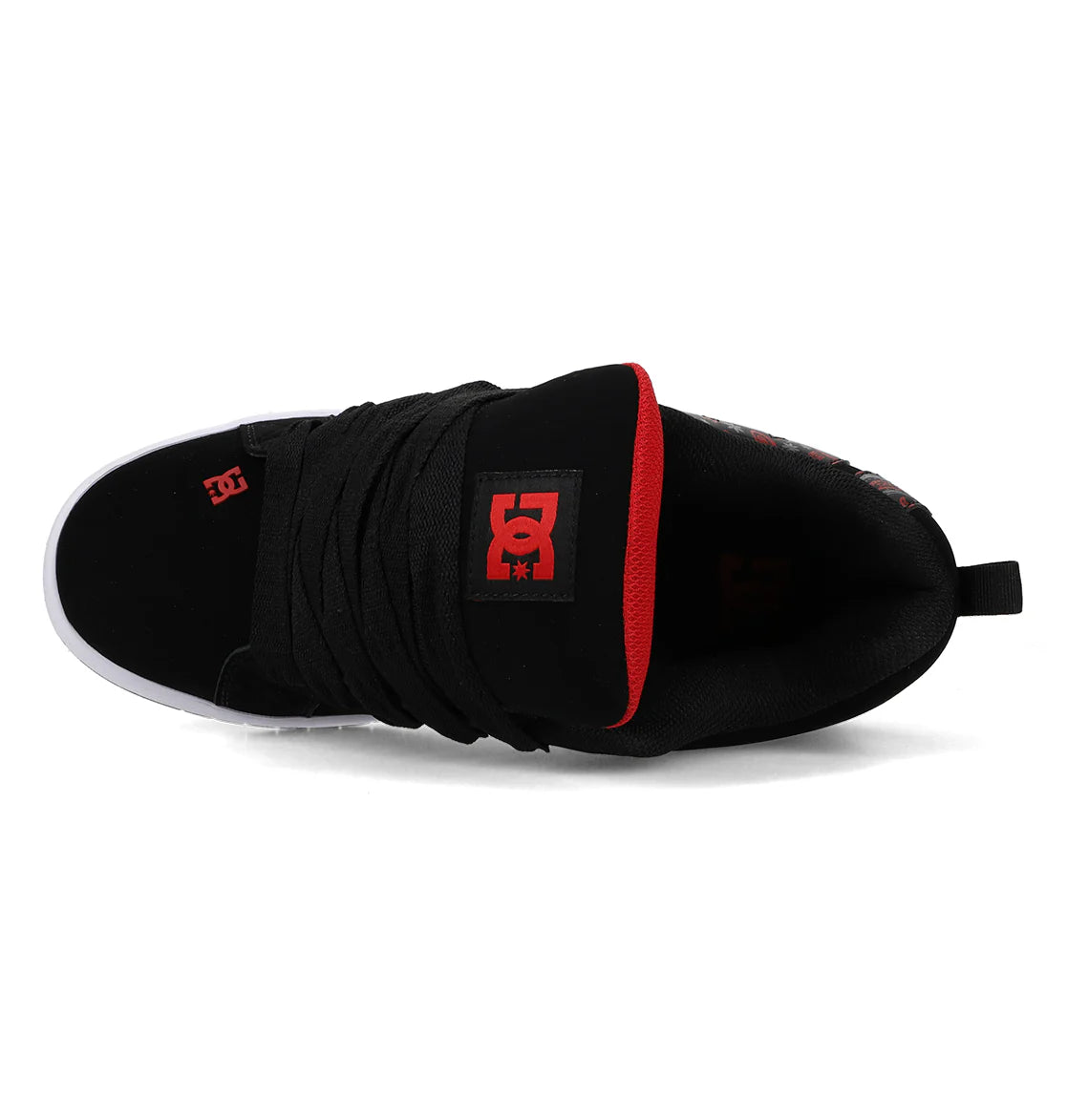 DC SHOES COURT GRAFFIK BLACK GREY RED PRINT TRAINERS