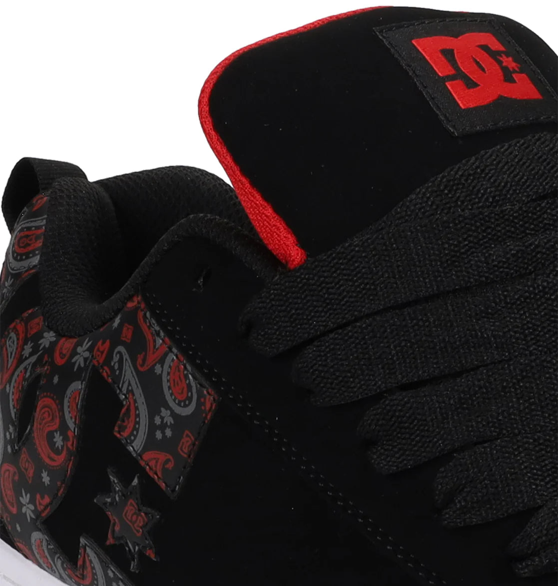 DC SHOES COURT GRAFFIK BLACK GREY RED PRINT TRAINERS