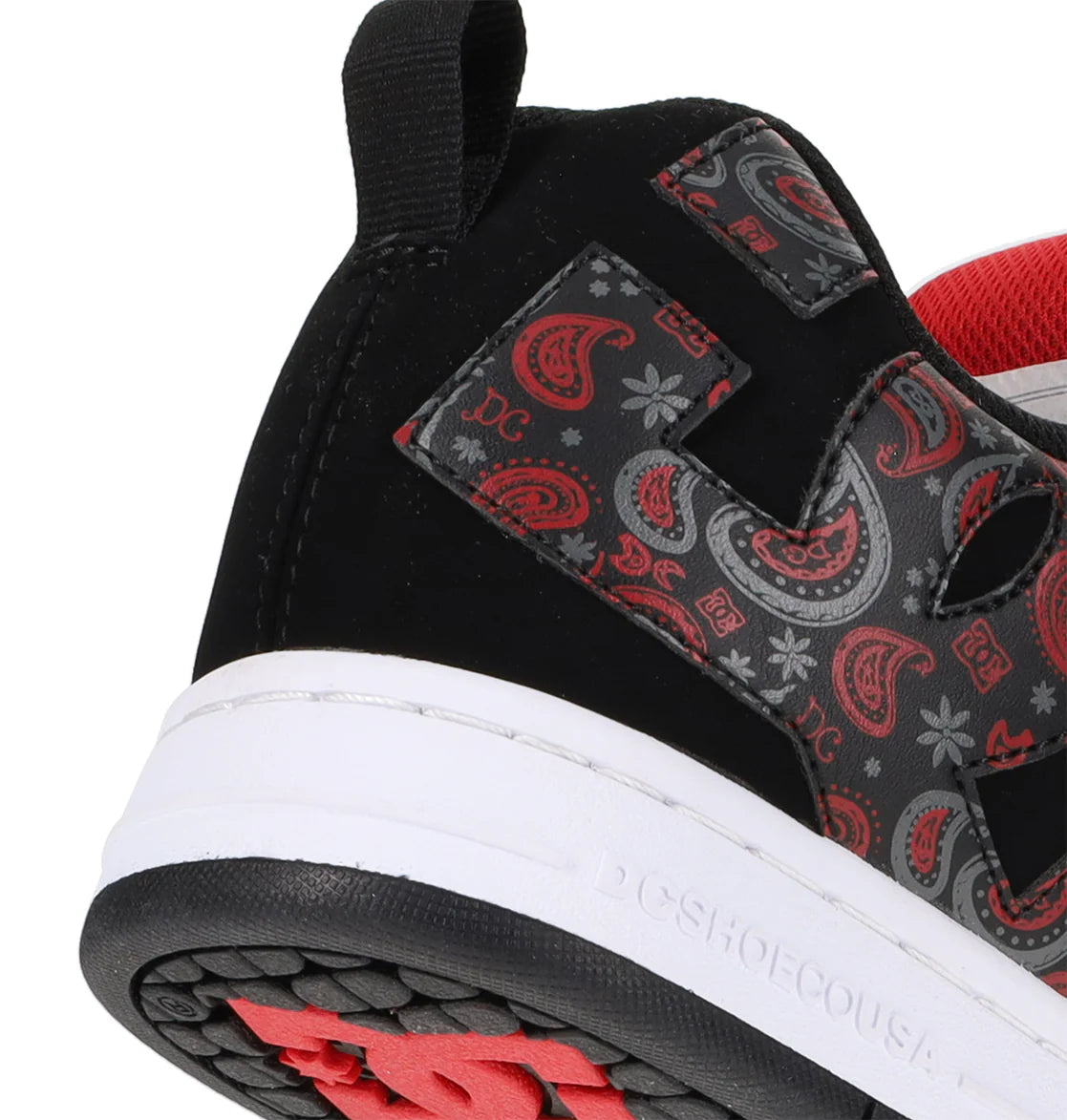 DC SHOES COURT GRAFFIK BLACK GREY RED PRINT TRAINERS