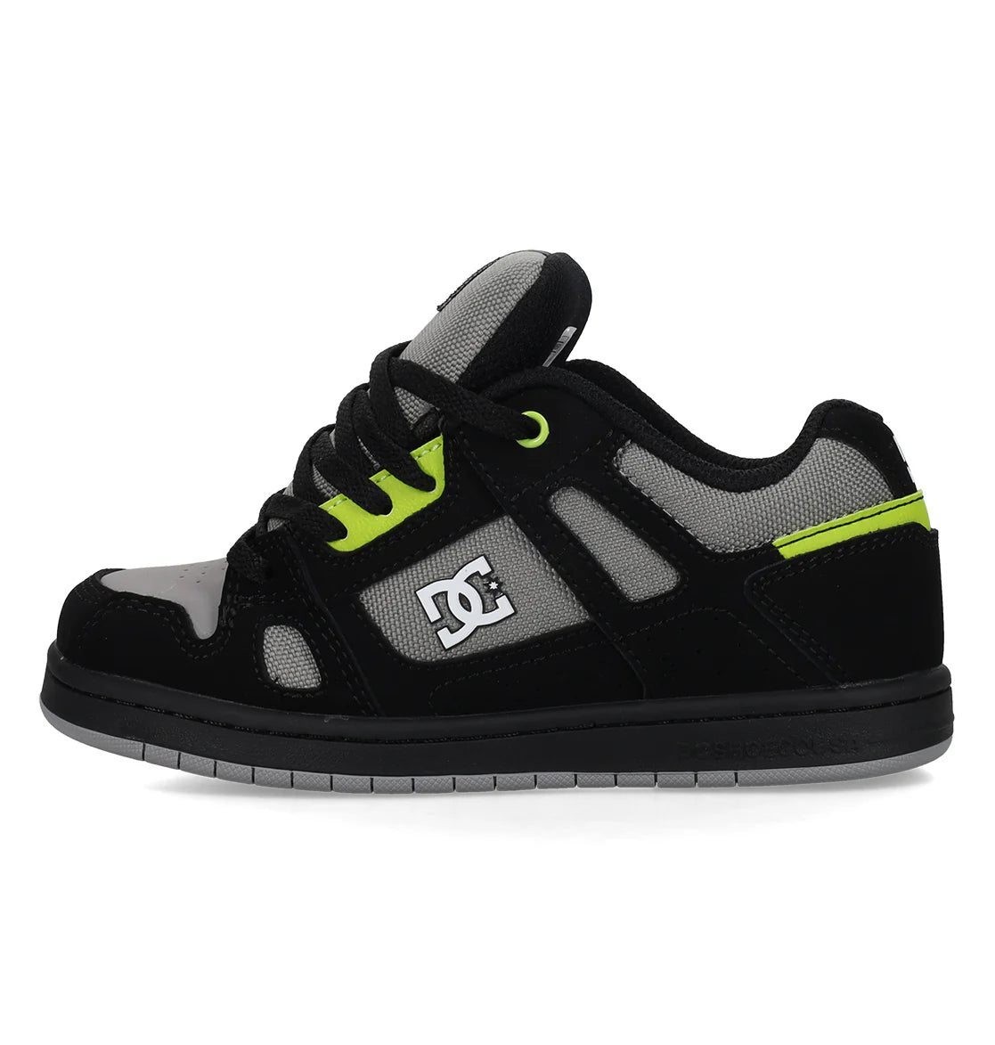 DC SHOES STAG BLACK GREY LIME YOUTHS TRAINERS