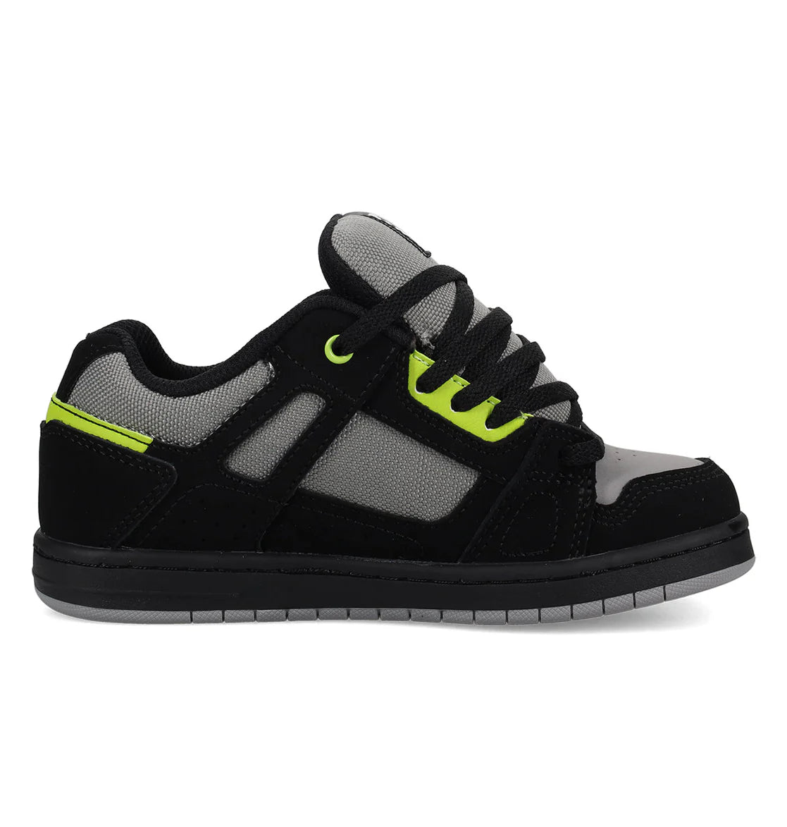 DC SHOES STAG BLACK GREY LIME YOUTHS TRAINERS