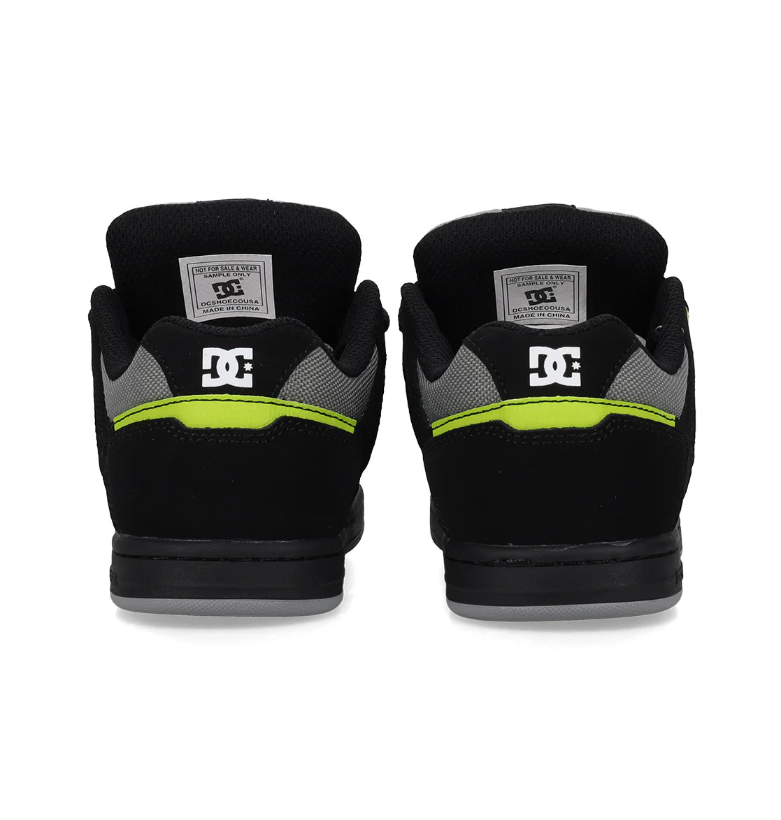 DC SHOES STAG BLACK GREY LIME YOUTHS TRAINERS