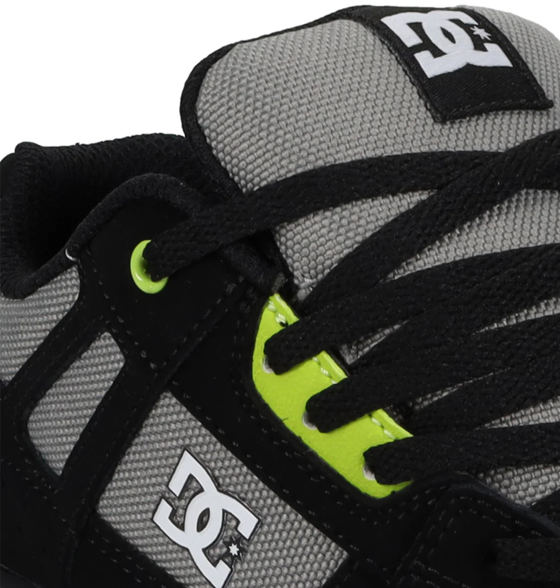 DC SHOES STAG BLACK GREY LIME YOUTHS TRAINERS