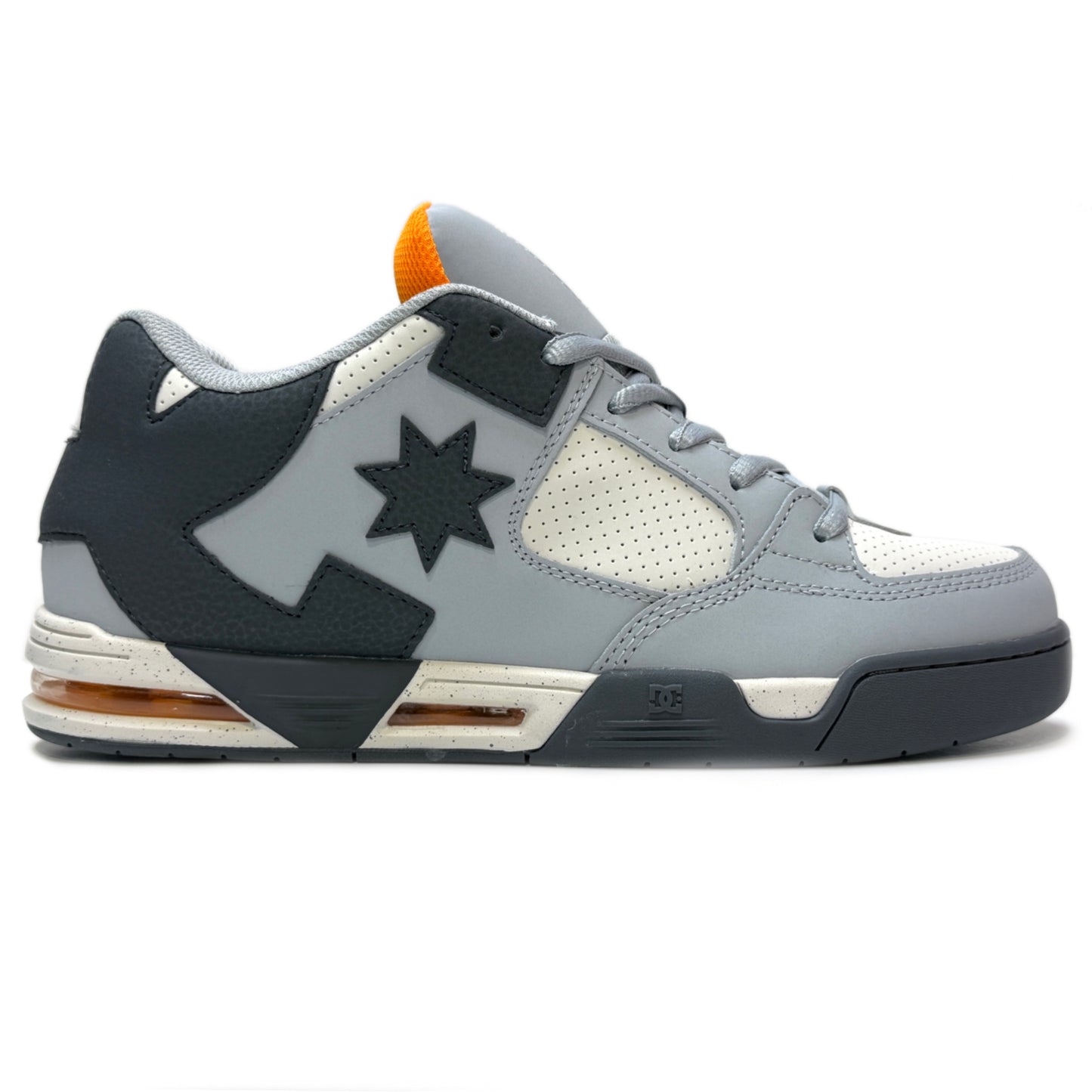 DC SHOES COMMAND GREY DARK GREY ORANGE WHITE TRAINERS