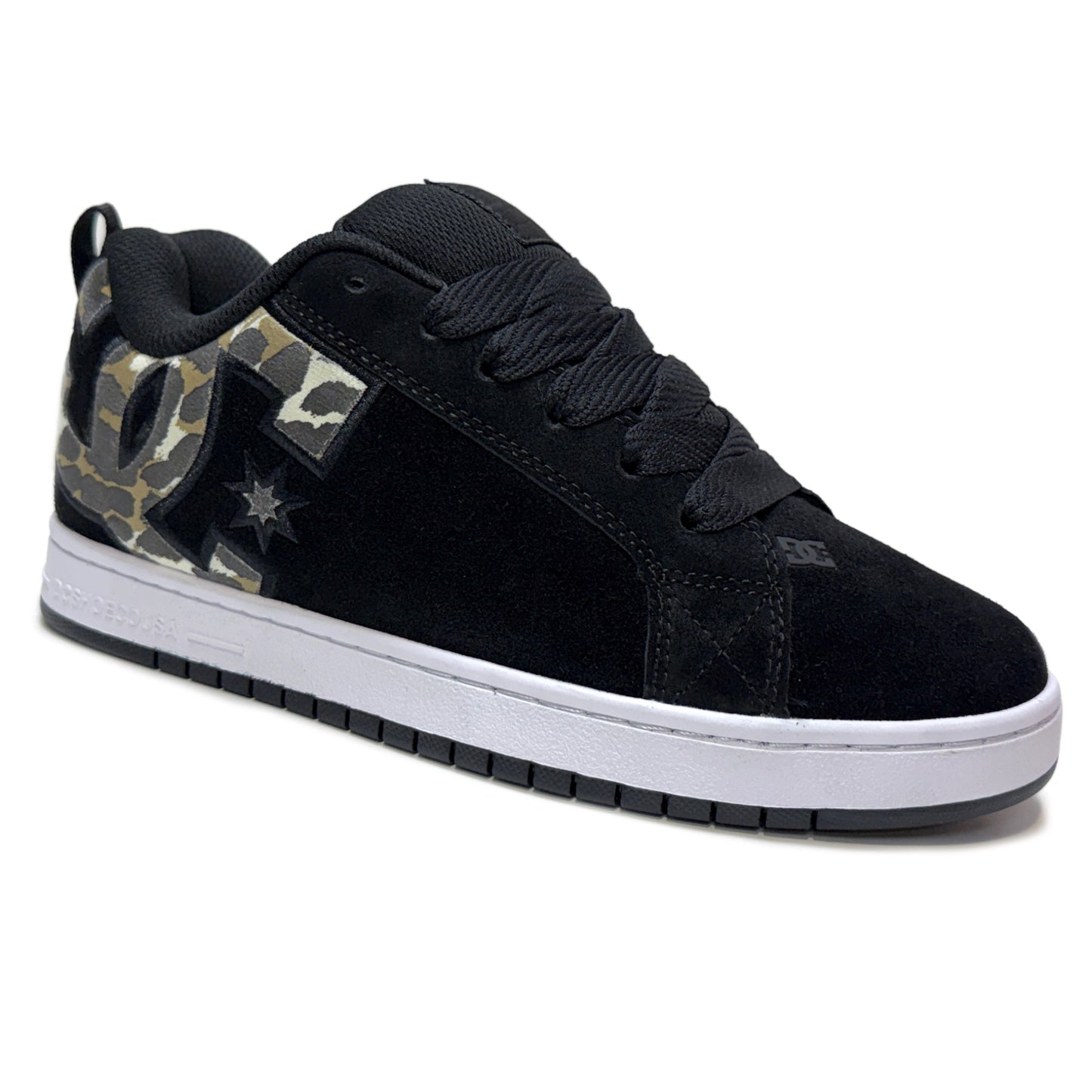 DC SHOES COURT GRAFFIK BLACK WHITE CHEETAH TRAINERS