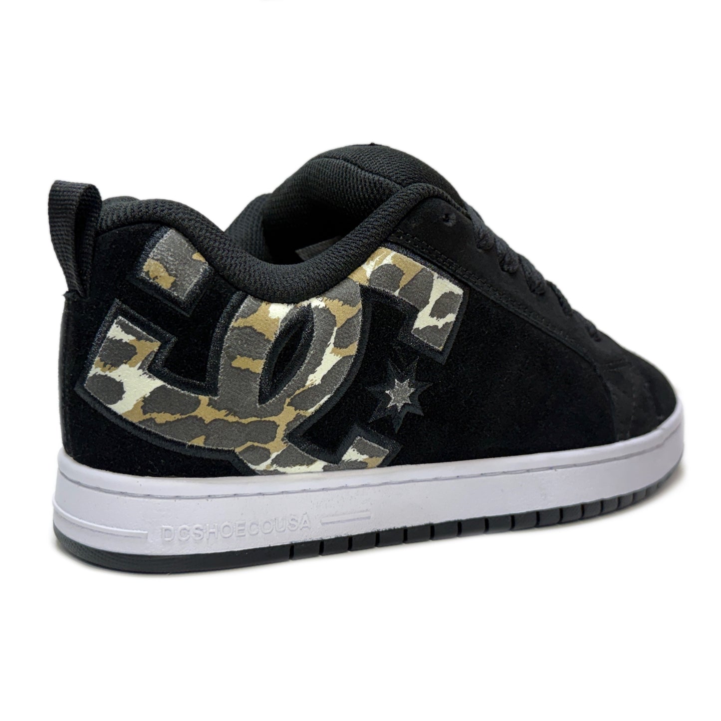 DC SHOES COURT GRAFFIK BLACK WHITE CHEETAH TRAINERS