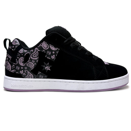 DC SHOES COURT GRAFFIK BLACK LAVENDER GUM WOMEN'S TRAINERS