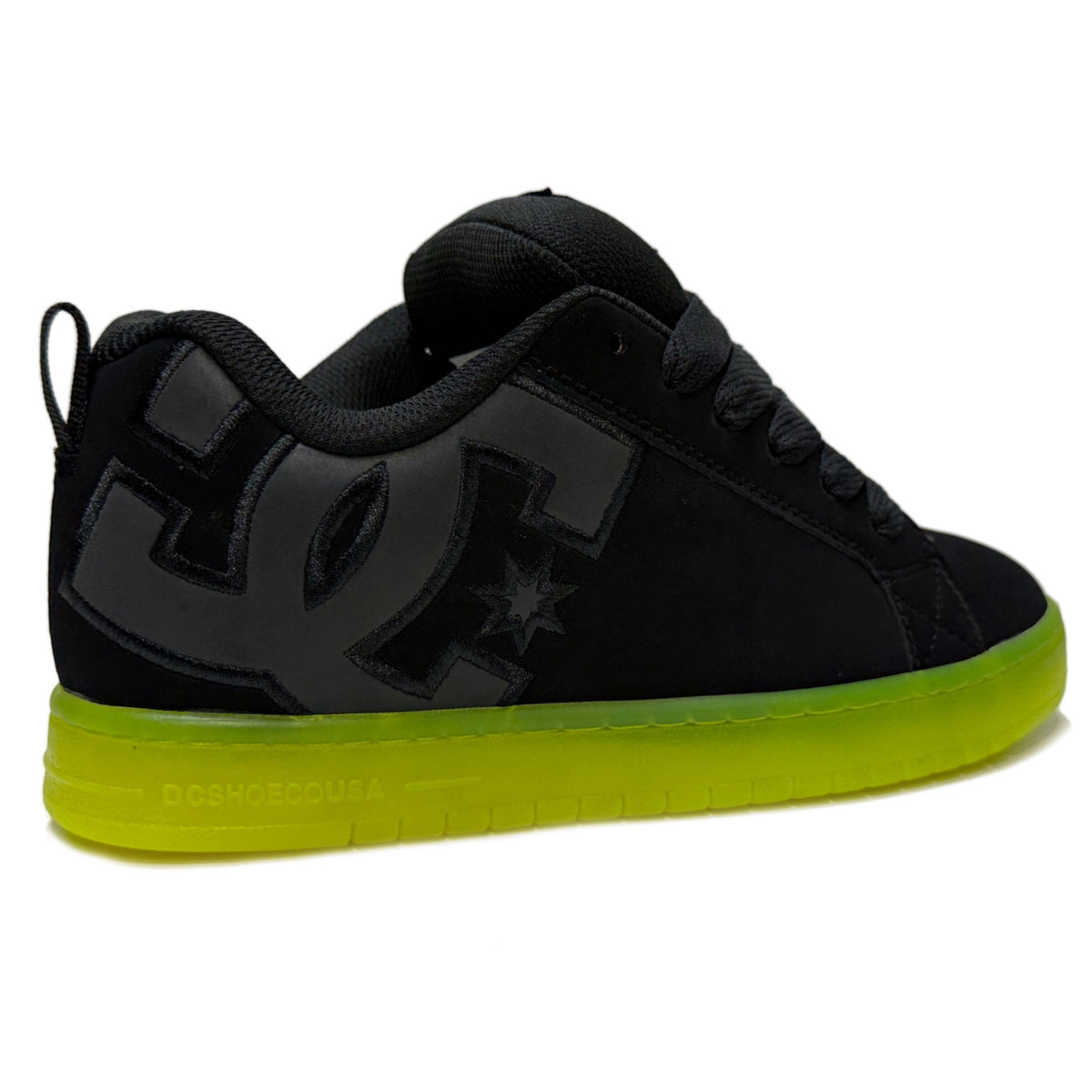 DC SHOES COURT GRAFFIK BLACK LIME TRAINERS