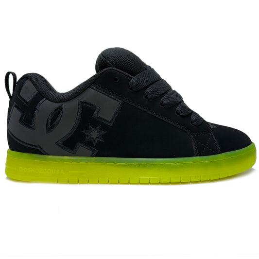 DC SHOES COURT GRAFFIK BLACK LIME TRAINERS