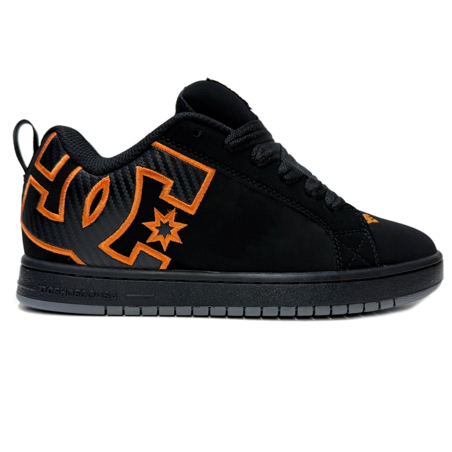 DC SHOES COURT GRAFFIK BLACK ORANGE TRAINERS
