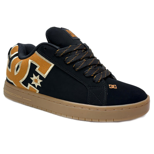 DC SHOES COURT GRAFFIK BLACK WHEAT TRAINERS