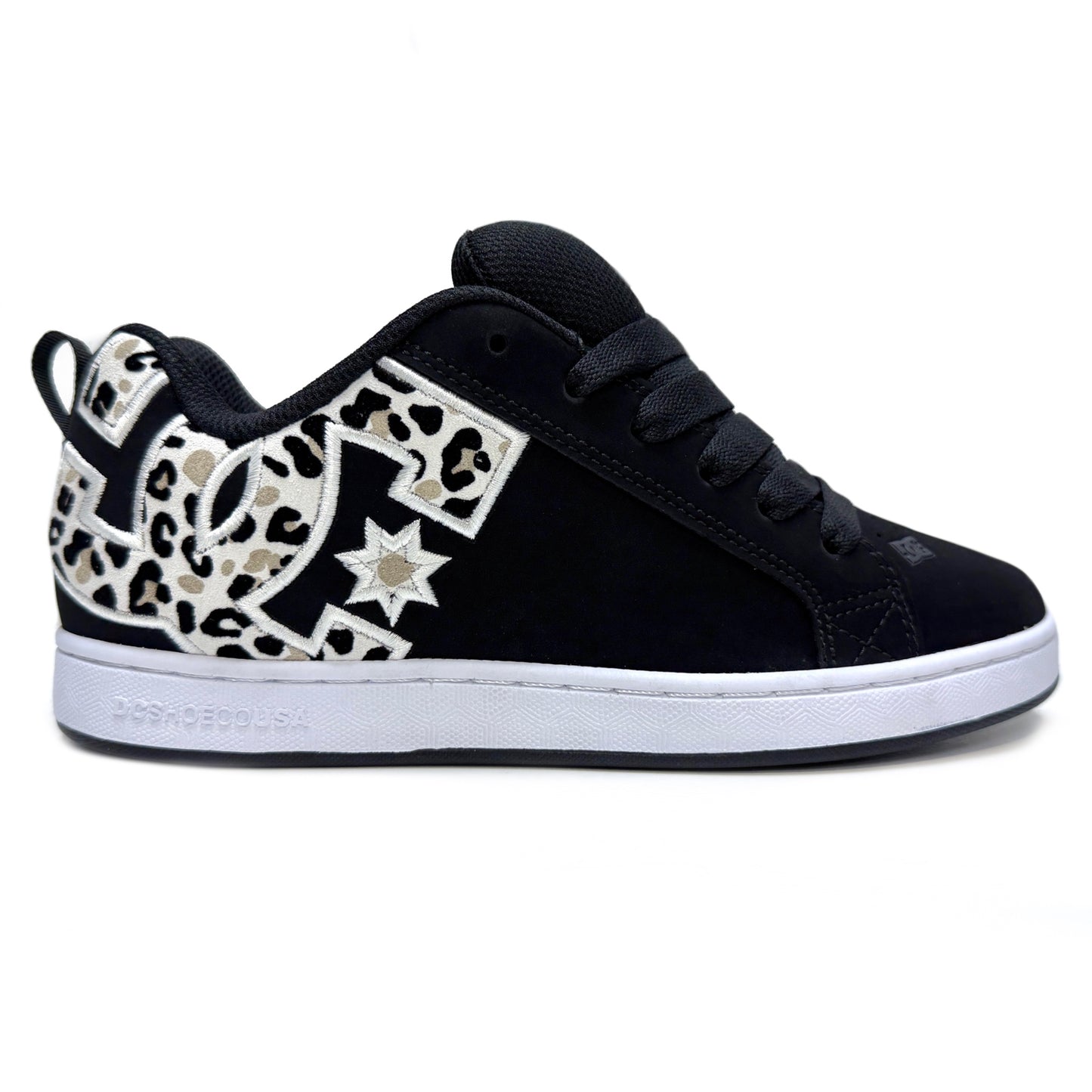 DC SHOES COURT GRAFFIK BLACK WHITE LEOPARD PRINT LADIES TRAINERS dc-shoes-court-graffik-black-white-leopard-print-ladies-trainers