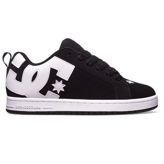 DC SHOES COURT GRAFFIK BLACK & WHITE TRAINERS