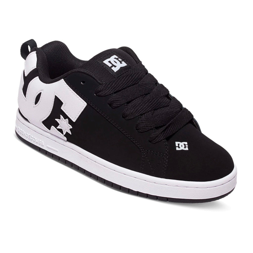 DC SHOES COURT GRAFFIK BLACK & WHITE TRAINERS