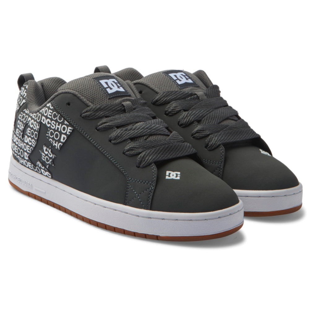 DC SHOES COURT GRAFFIK DARK GREY WHITE TRAINERS