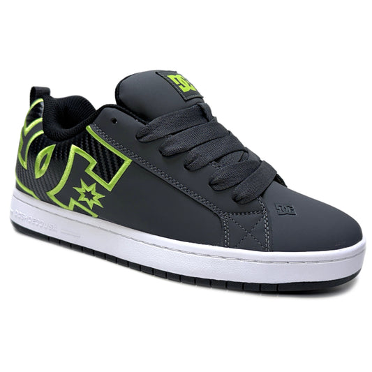DC SHOES COURT GRAFFIK GREY BLACK GREEN TRAINERS