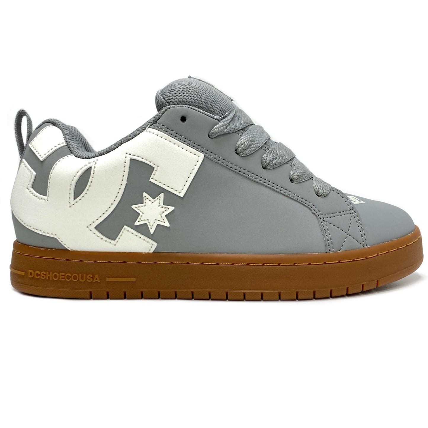 DC SHOES COURT GRAFFIK GREY GUM TRAINERS (UK 11)