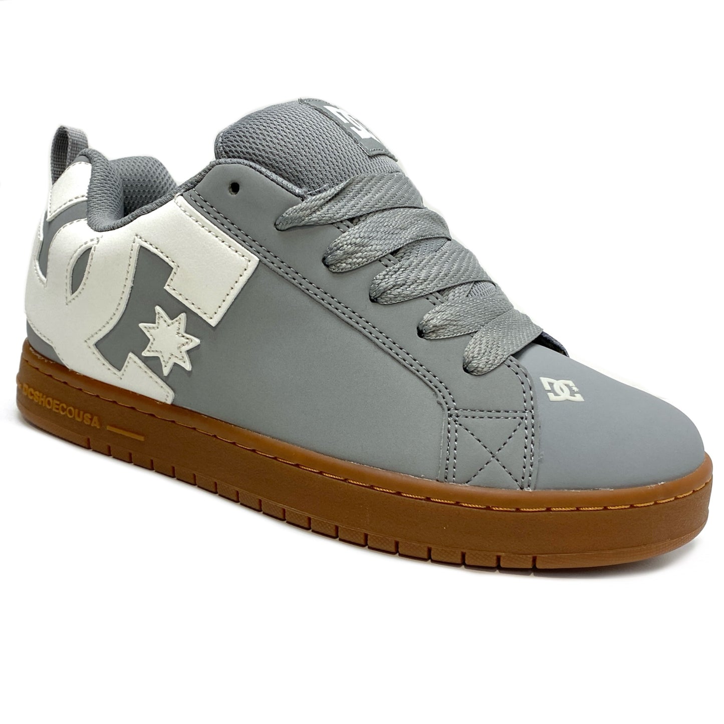 DC SHOES COURT GRAFFIK GREY GUM TRAINERS (UK 11)