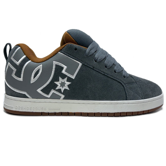 DC SHOES COURT GRAFFIK GREY GUM TRAINERS