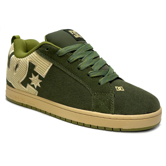 DC SHOES COURT GRAFFIK LIGHT OLIVE OYSTER TRAINERS