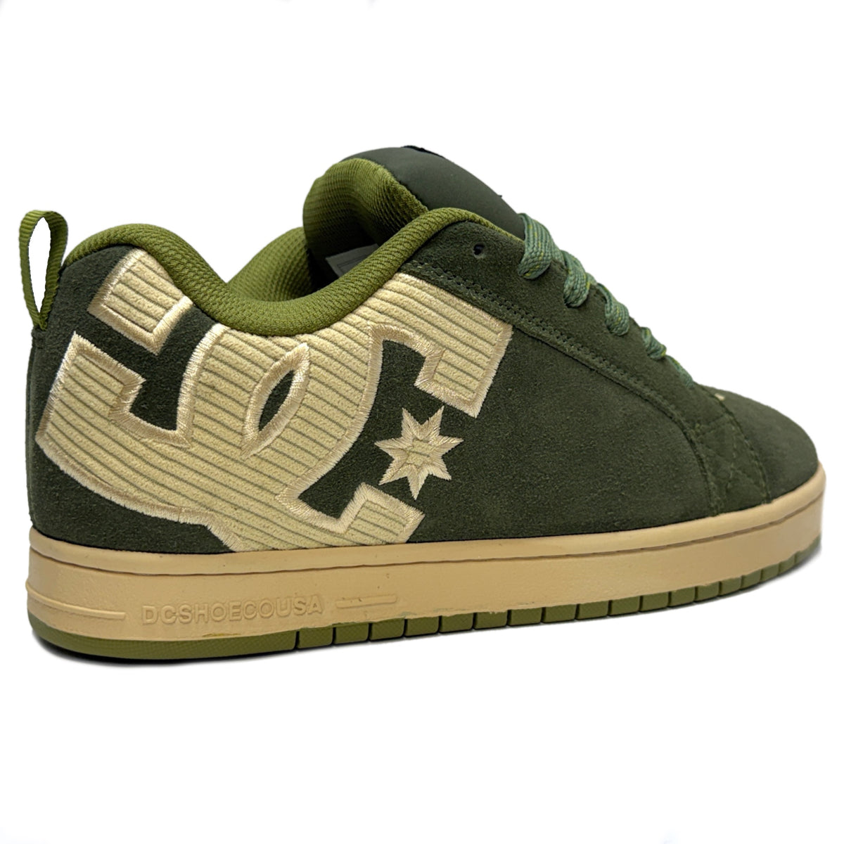DC SHOES COURT GRAFFIK LIGHT OLIVE OYSTER TRAINERS