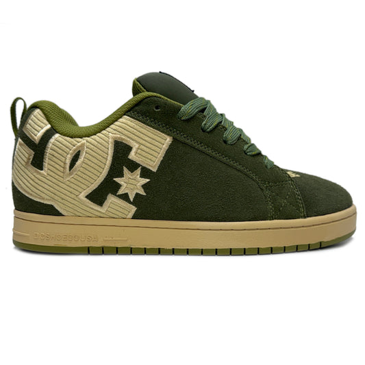 DC SHOES COURT GRAFFIK LIGHT OLIVE OYSTER TRAINERS