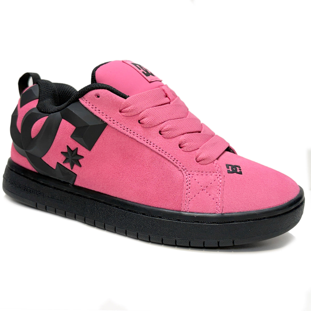 DC SHOES COURT GRAFFIK SE BEVELLED PINK PINK BLACK LADIES TRAINERS