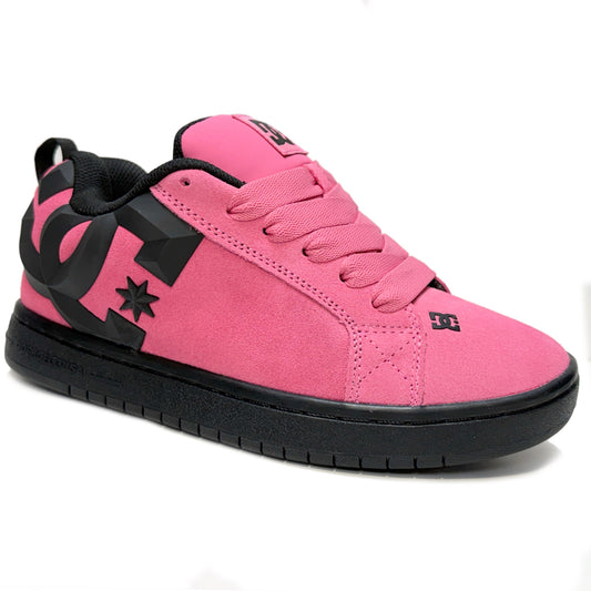DC SHOES COURT GRAFFIK SE BEVELLED PINK PINK BLACK LADIES TRAINERS