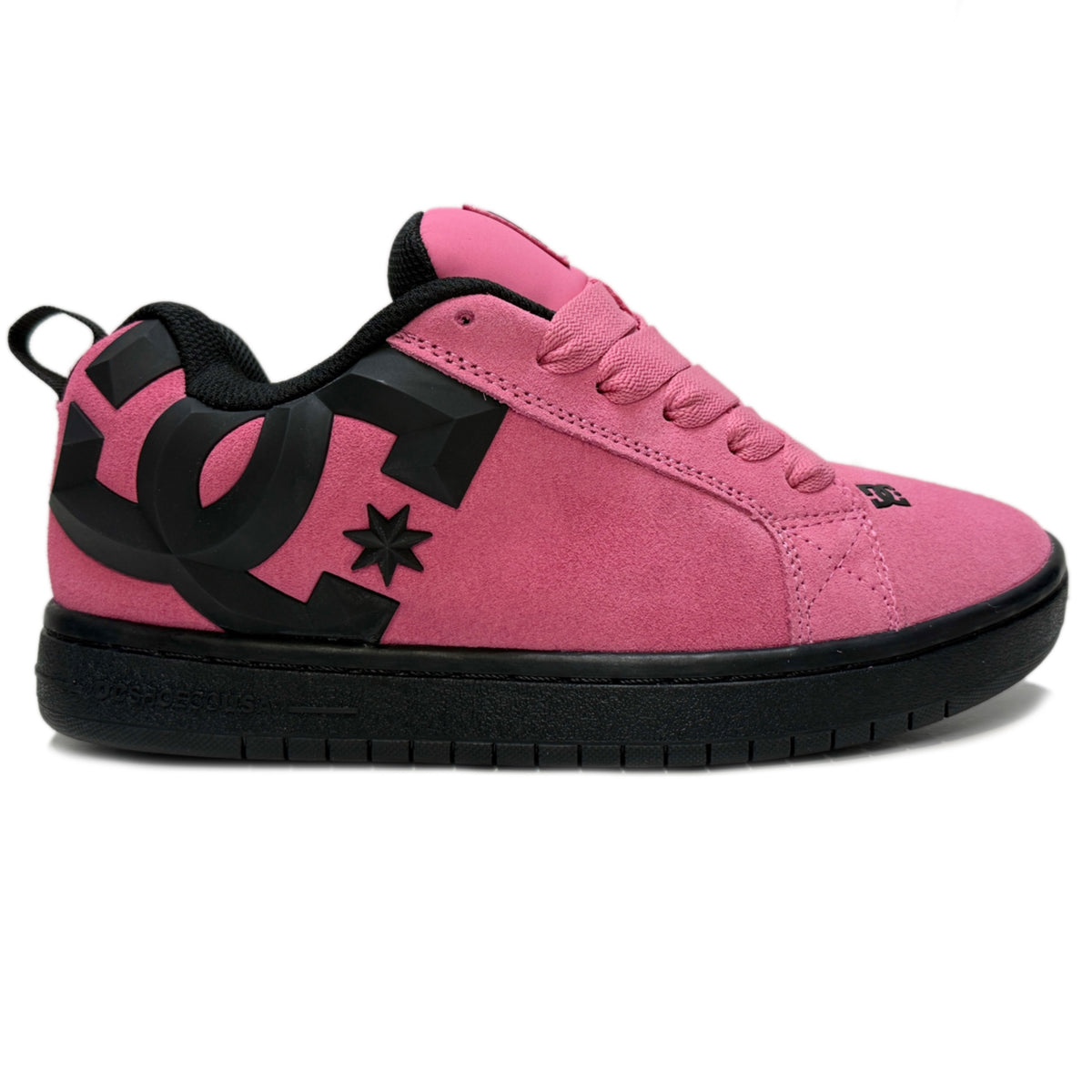 DC SHOES COURT GRAFFIK SE BEVELLED PINK PINK BLACK LADIES TRAINERS