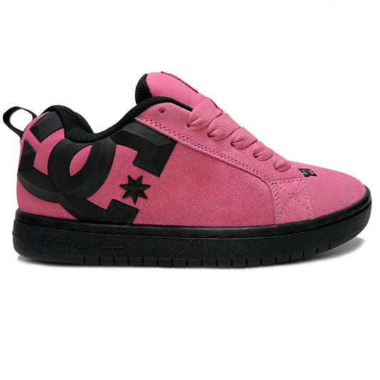 DC SHOES COURT GRAFFIK SE BEVELLED PINK PINK BLACK LADIES TRAINERS