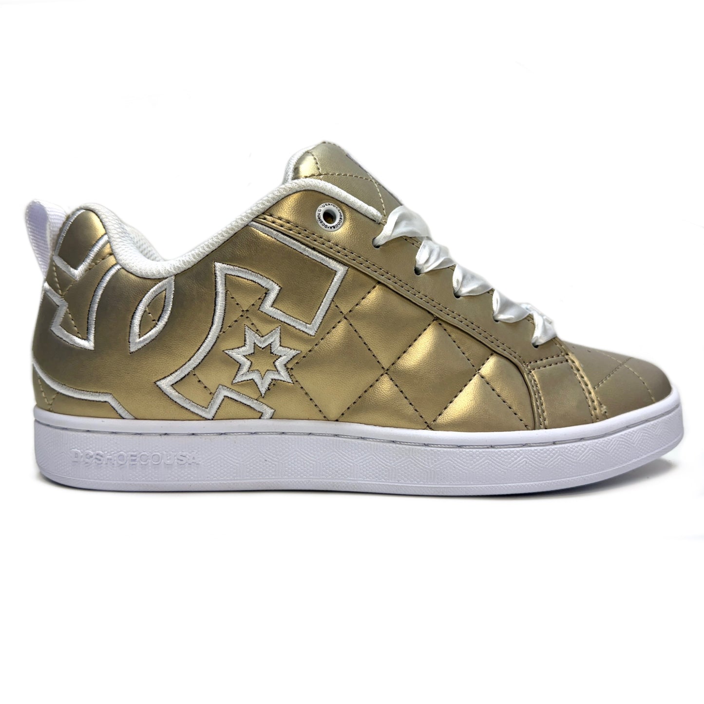 DC SHOES COURT GRAFFIK SE LIGHT GOLD & WHITE LADIES TRAINERS