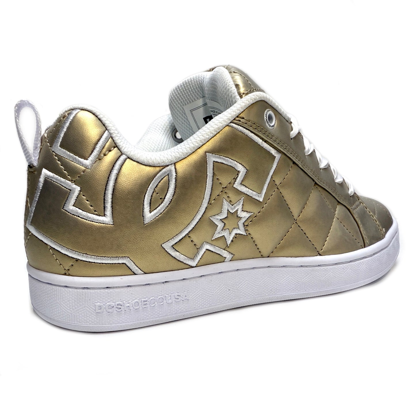 DC SHOES COURT GRAFFIK SE LIGHT GOLD & WHITE LADIES TRAINERS