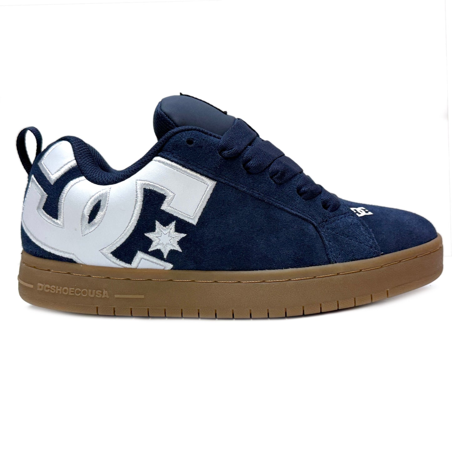 DC SHOES COURT GRAFFIK SE NAVY WHITE GUM TRAINERS