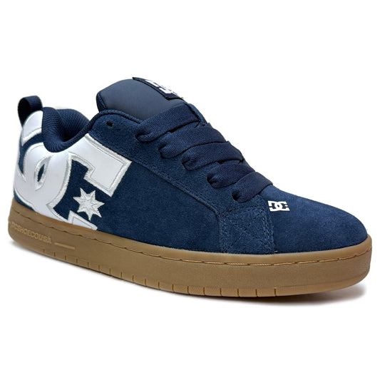 DC SHOES COURT GRAFFIK SE NAVY WHITE GUM TRAINERS