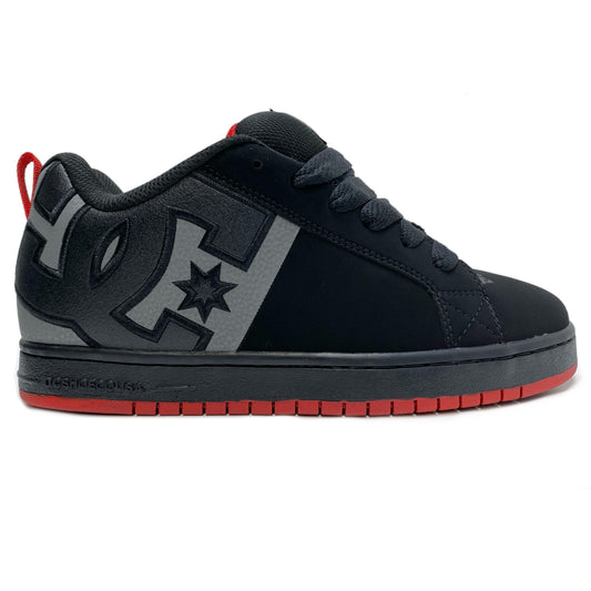 DC SHOES COURT GRAFFIK SQ BLACK GREY RED TRAINERS